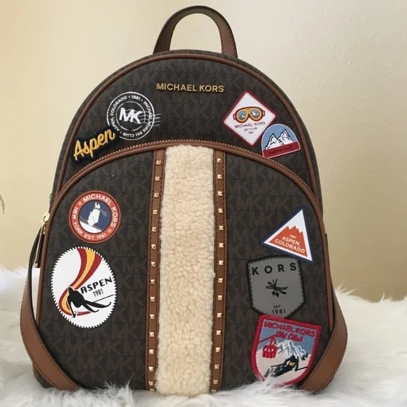 Michael Kors Multi-Patch Brown Backpack MICHAEL MICHAEL KORS - Rhea leather medium backpack brown  main image 3